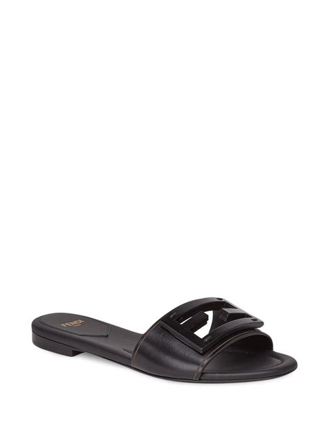 fendi ff plaque slides|farfetch fendi sandals.